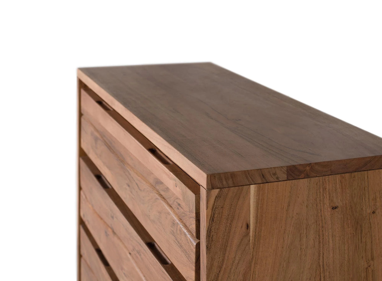 Giner and Colomer - 3-Drawer Acacia Wood Chest With Metal Legs