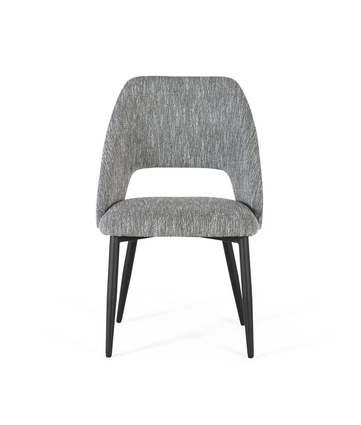 Giner and Colomer Set Of 2 Chairs Upholstered In Grey Fabric With Black Metal Legs
