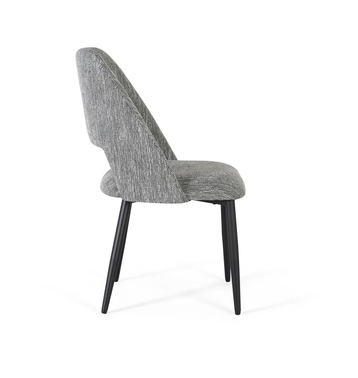 Giner and Colomer Set Of 2 Chairs Upholstered In Grey Fabric With Black Metal Legs