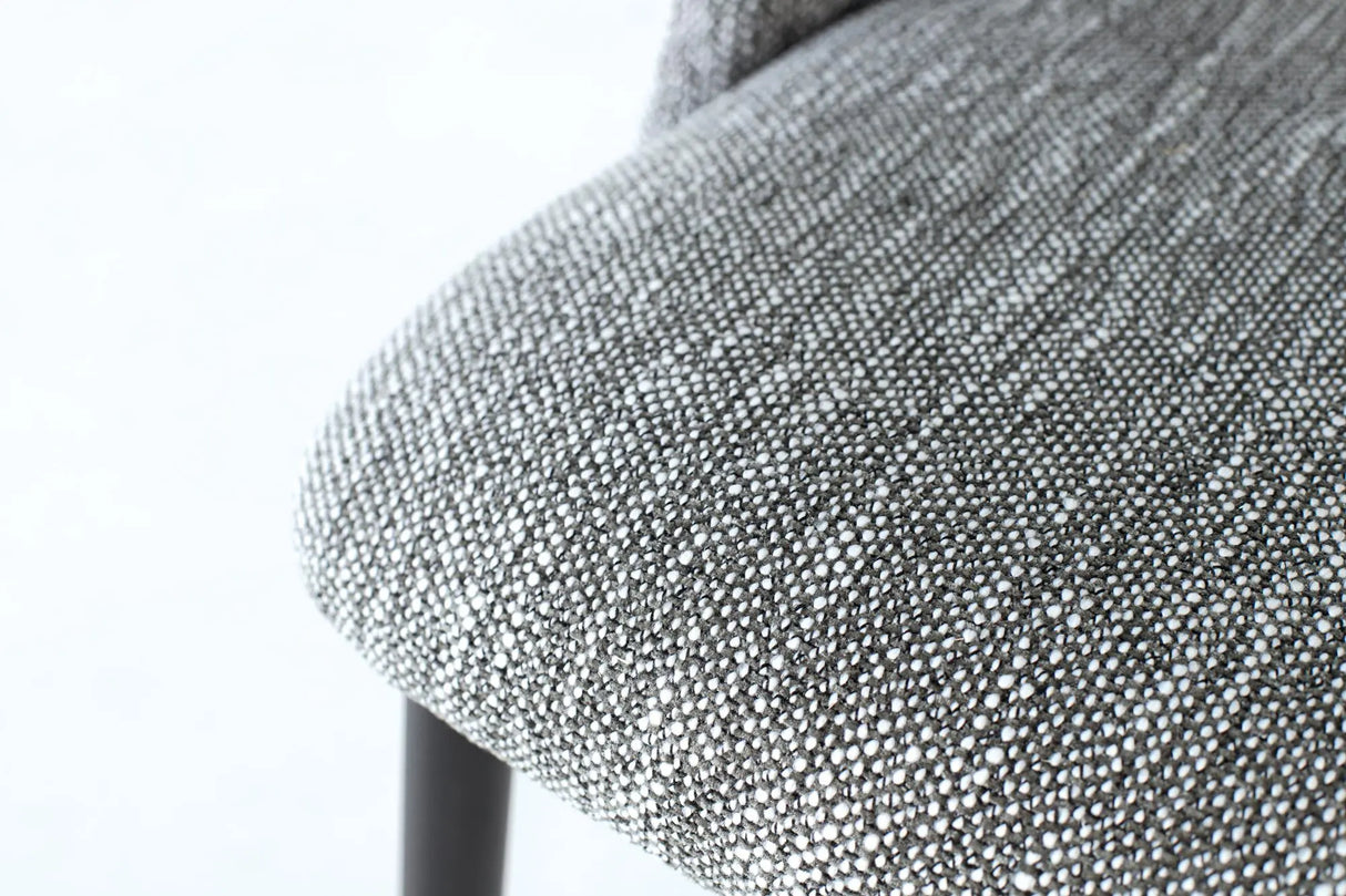 Giner and Colomer Set Of 2 Chairs Upholstered In Grey Fabric With Black Metal Legs