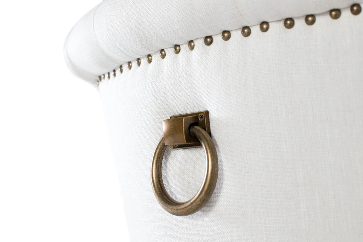 Giner and Colomer Set Of 2 Chairs Upholstered In Light Beige Fabric With Wooden Legs