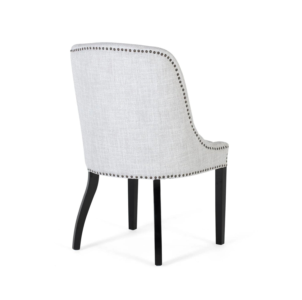 Giner and Colomer Set Of 2 Chairs Upholstered In Light Grey Fabric With Black Wooden Legs