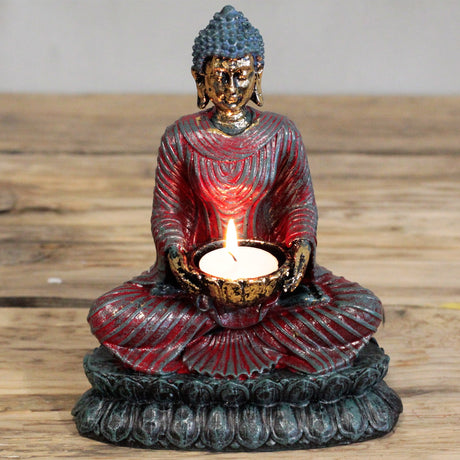 Antique Buddha - Devotee Candle Holder