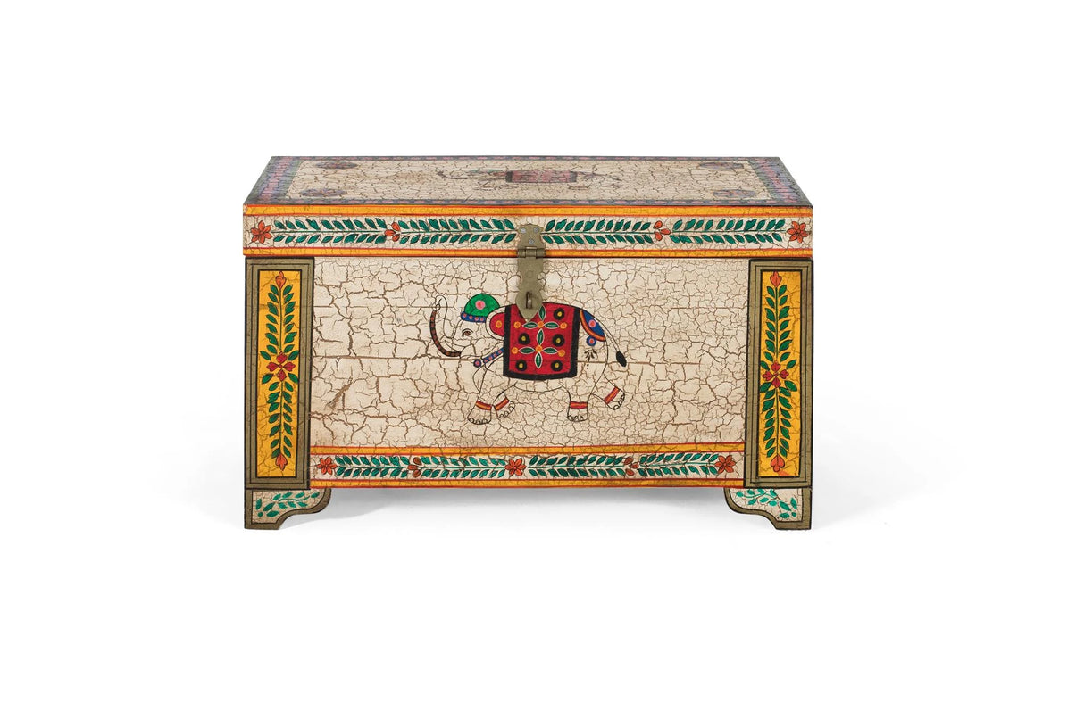 Giner and Colomer - Hand-Painted Mango Wood Chest With Top Opening