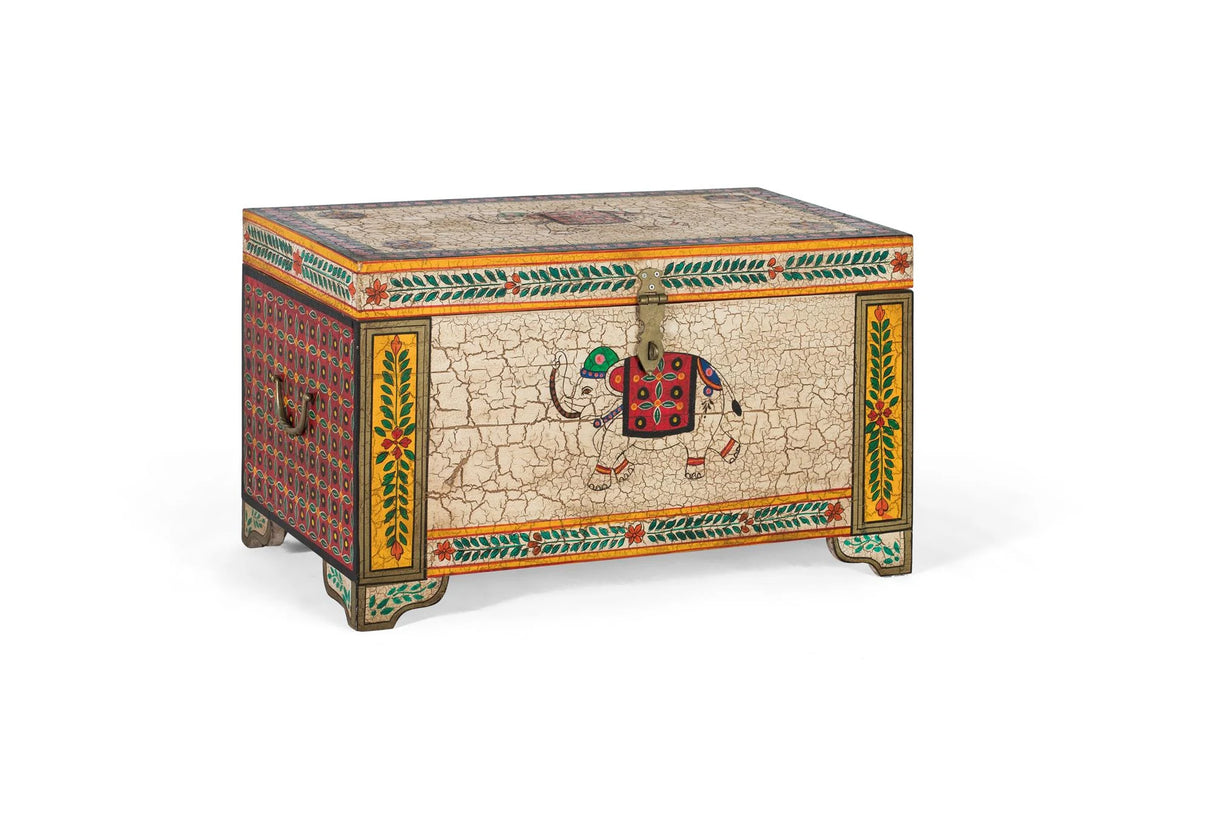 Giner and Colomer - Hand-Painted Mango Wood Chest With Top Opening