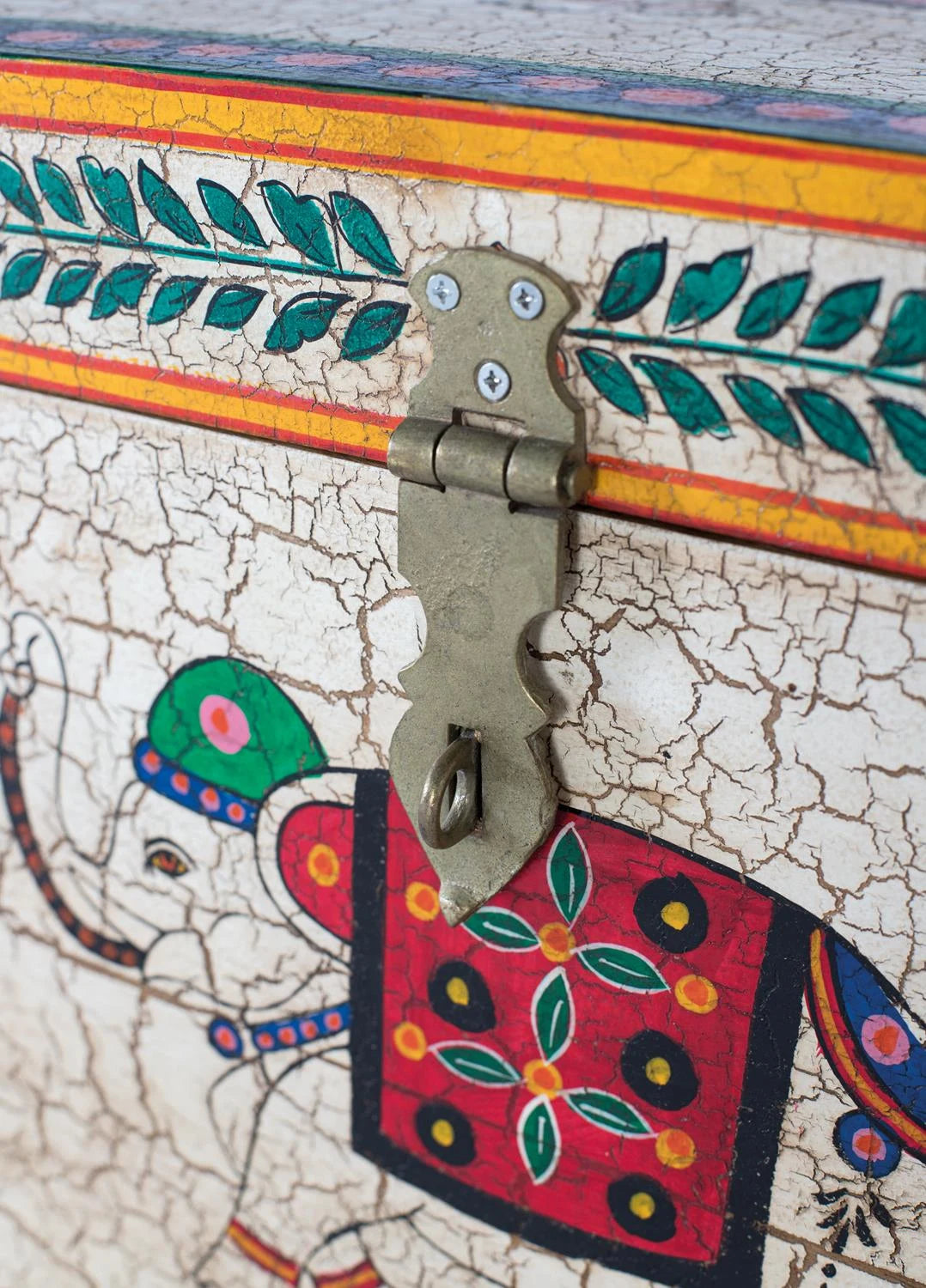 Giner and Colomer - Hand-Painted Mango Wood Chest With Top Opening