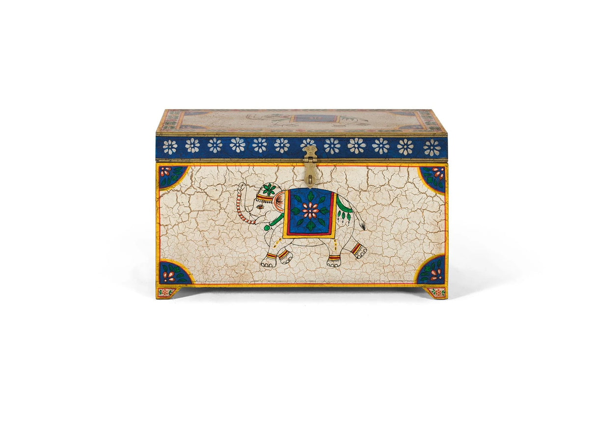 Giner and Colomer - Hand-Painted Mango Wood Chest With Top Opening