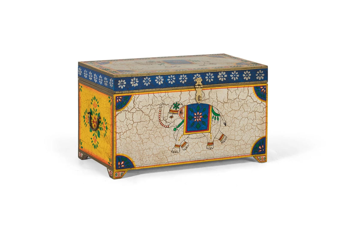 Giner and Colomer - Hand-Painted Mango Wood Chest With Top Opening