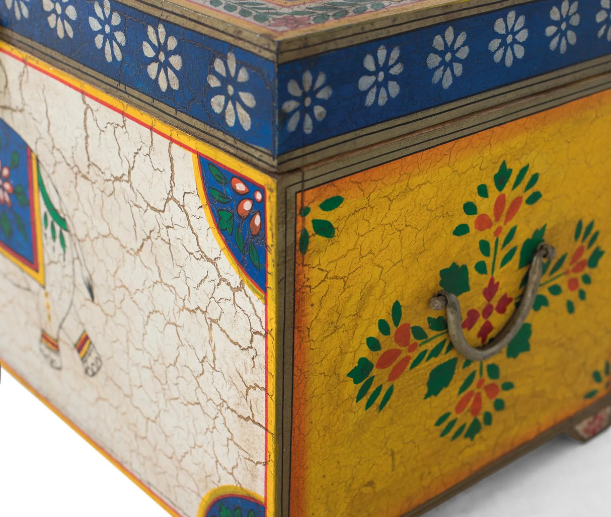 Giner and Colomer - Hand-Painted Mango Wood Chest With Top Opening