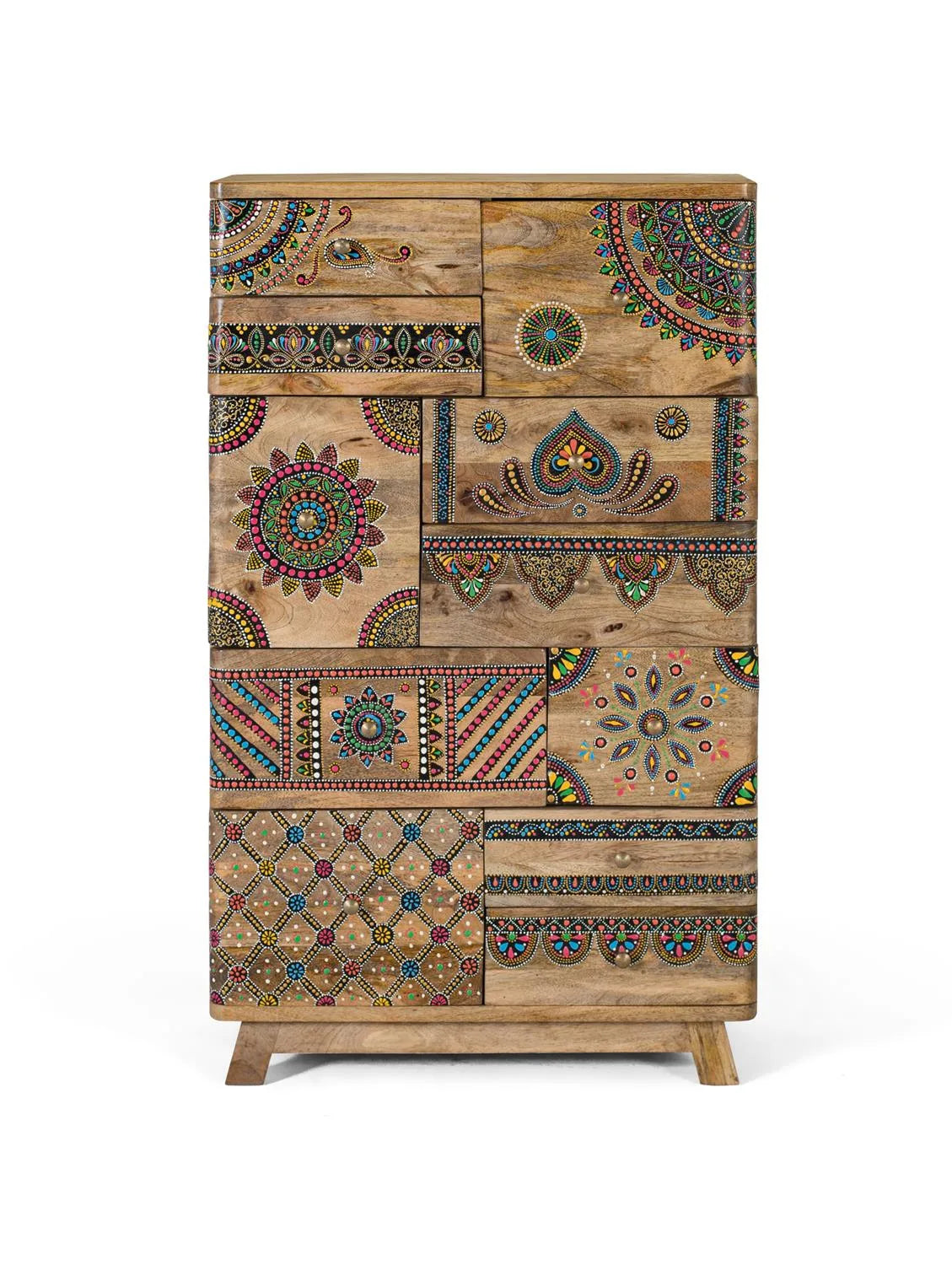 Giner and Colomer - Hand-Painted Mango Wood Chest Of Drawers With 11 Drawers