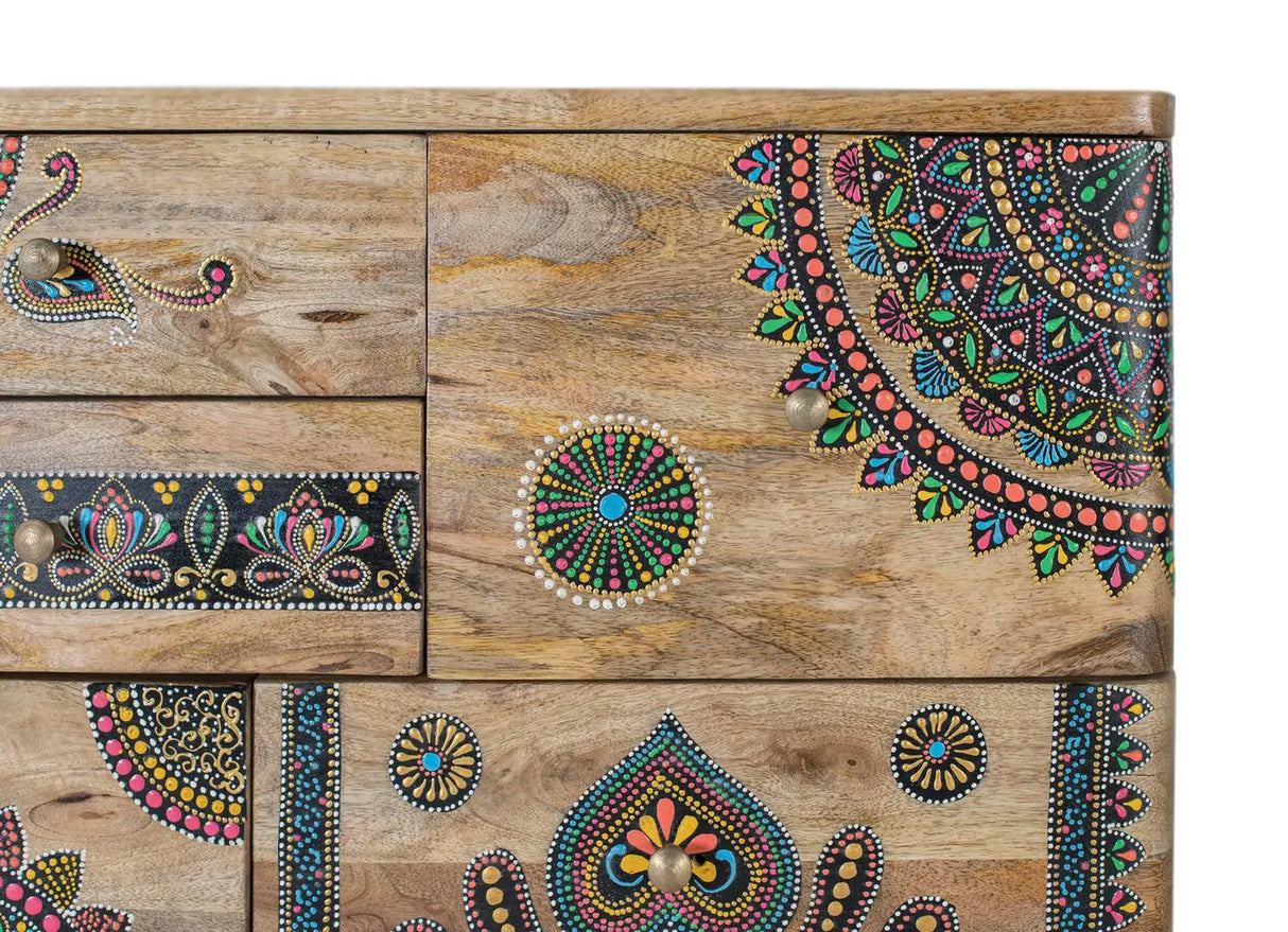 Giner and Colomer - Hand-Painted Mango Wood Chest Of Drawers With 11 Drawers