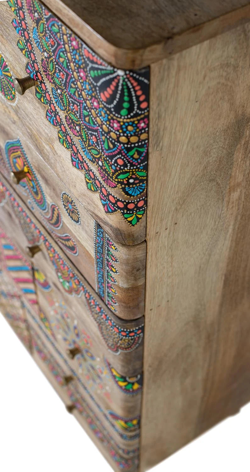 Giner and Colomer - Hand-Painted Mango Wood Chest Of Drawers With 11 Drawers