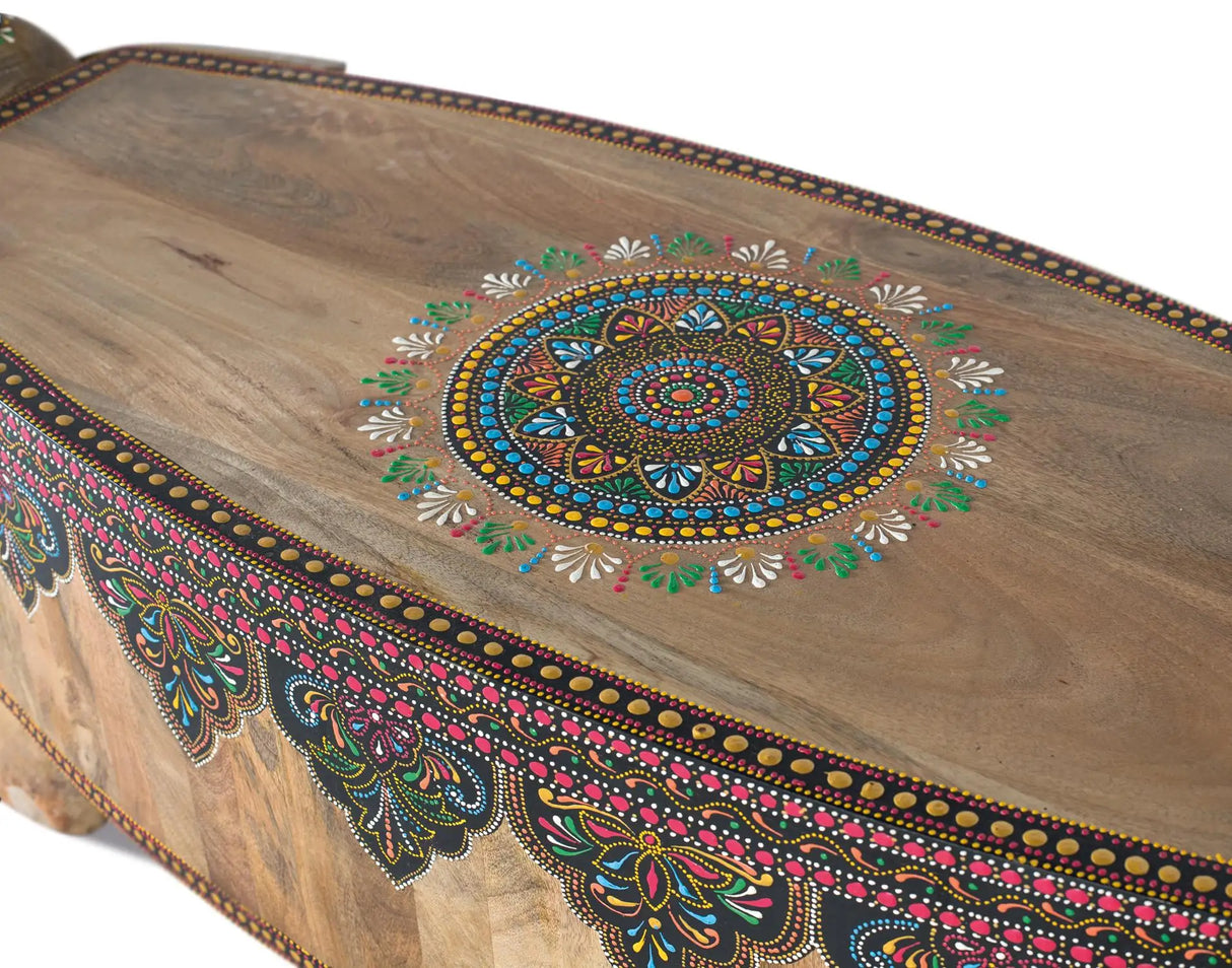 Giner and Colomer - Hand-Painted Mango Wood Bench