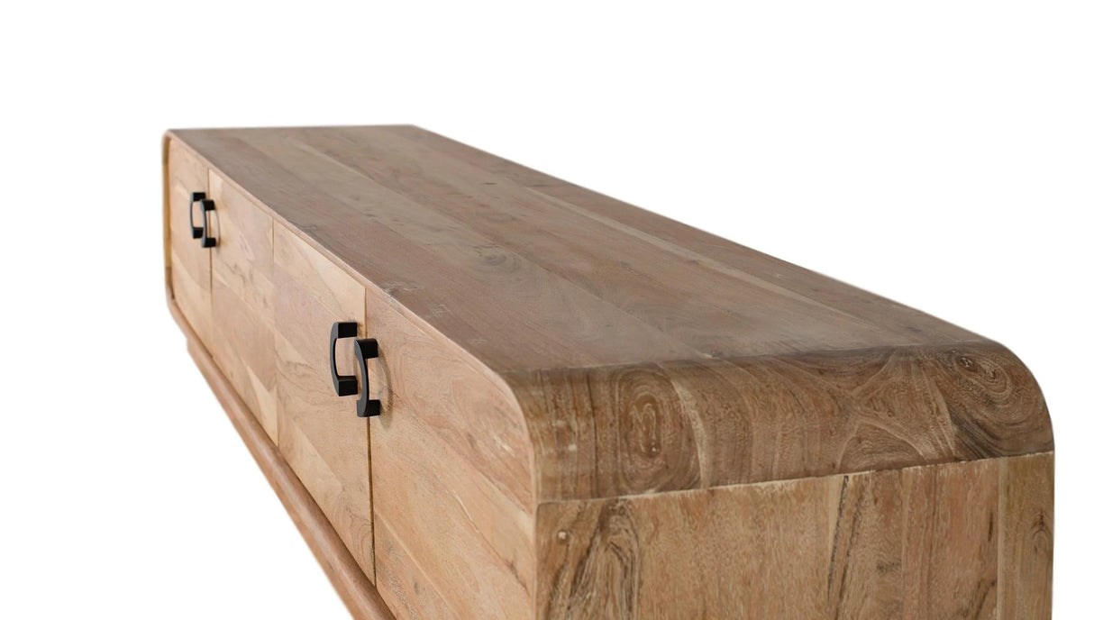 Giner and Colomer - 4-Door Acacia Wood TV Cabinet In Natural Finish