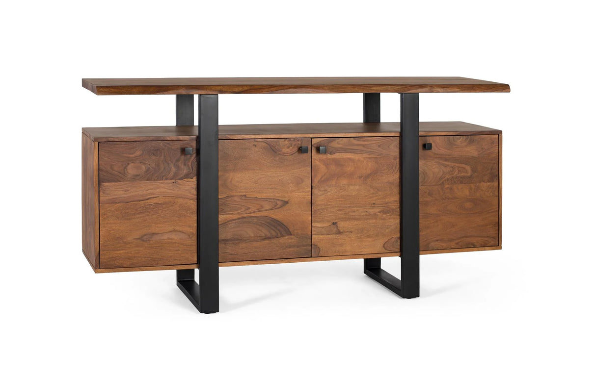 Giner and Colomer - Rosewood & Metal 4-Door Sideboard With Reclaimed Wood