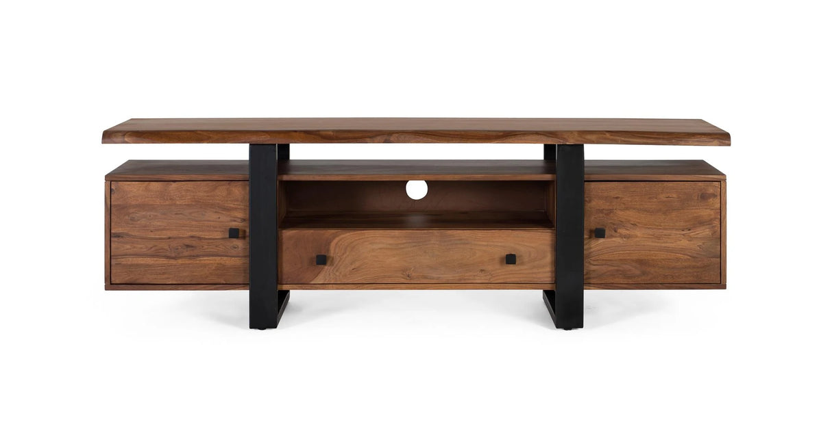 Giner and Colomer - Rosewood & Metal TV Cabinet With Reclaimed Wood Details