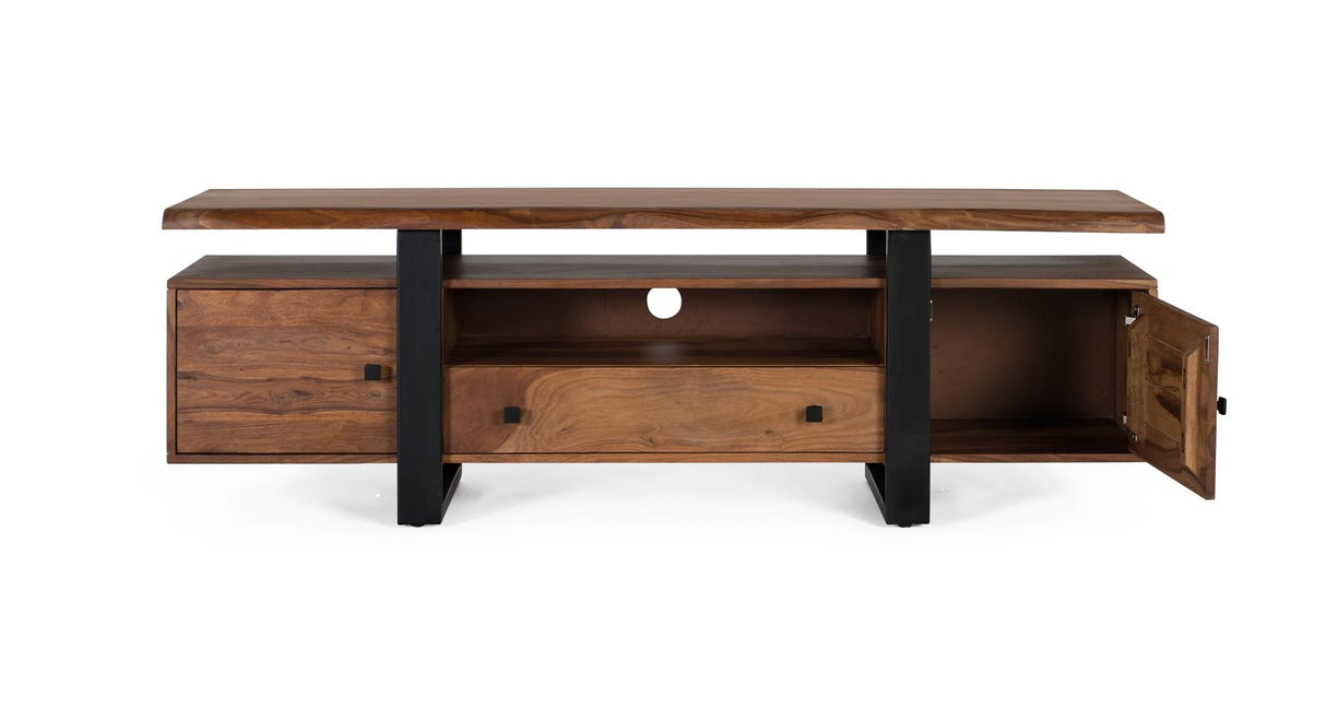 Giner and Colomer - Rosewood & Metal TV Cabinet With Reclaimed Wood Details