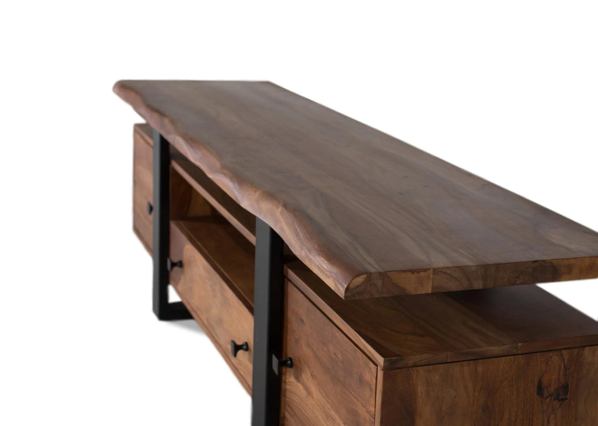 Giner and Colomer - Rosewood & Metal TV Cabinet With Reclaimed Wood Details