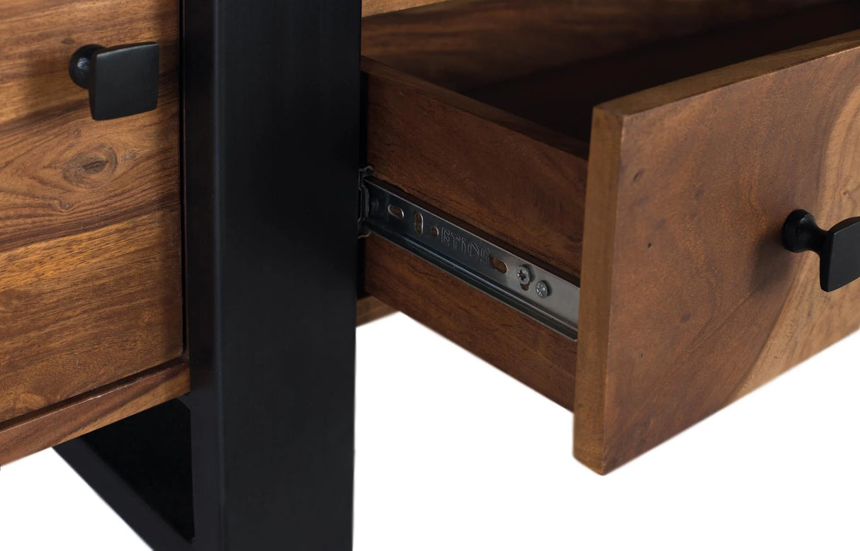 Giner and Colomer - Rosewood & Metal TV Cabinet With Reclaimed Wood Details
