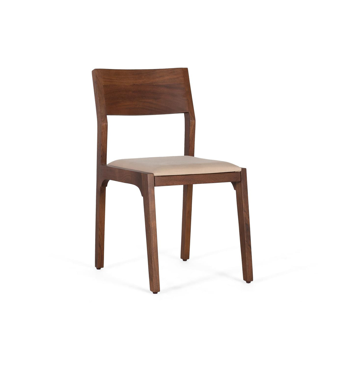 Giner and Colomer - Set Of 2 Acacia Wood Chairs With Fabric Upholstery