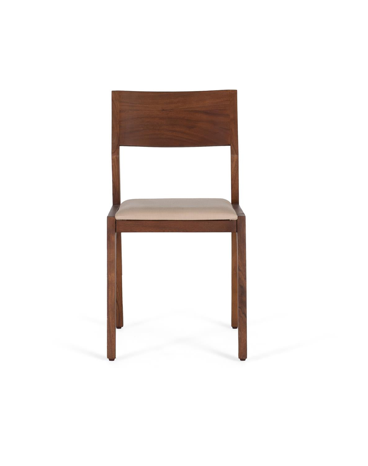 Giner and Colomer - Set Of 2 Acacia Wood Chairs With Fabric Upholstery