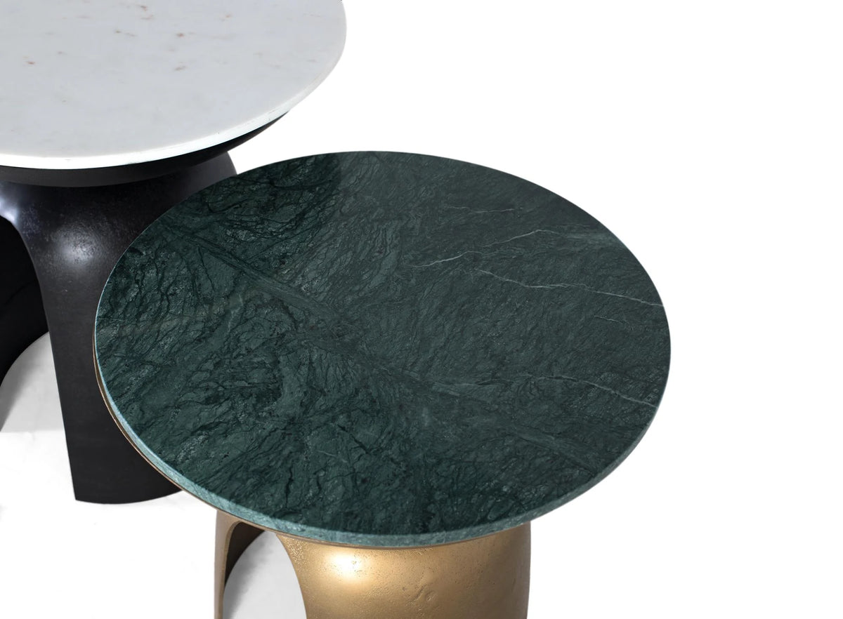 Giner and Colomer - Set Of 2 Tables With Aluminum & Marble Tops
