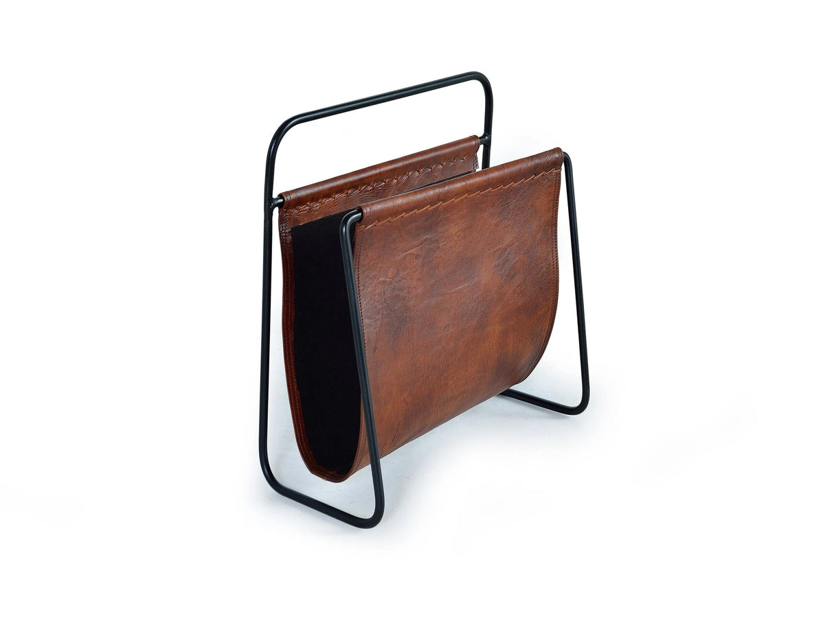 Giner and Colomer - Leather & Metal Magazine Rack