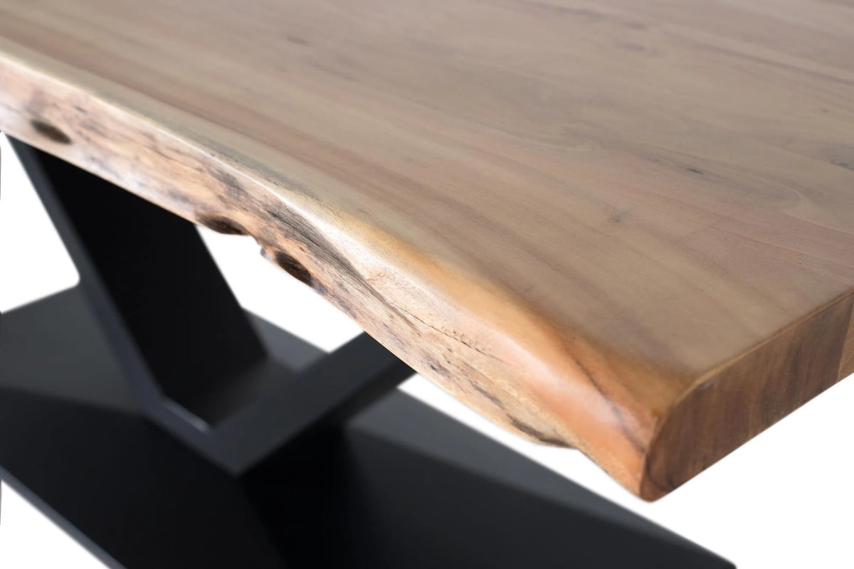 Giner and Colomer - Rectangular Acacia Wood & Metal Dining Table (5 cm Top)