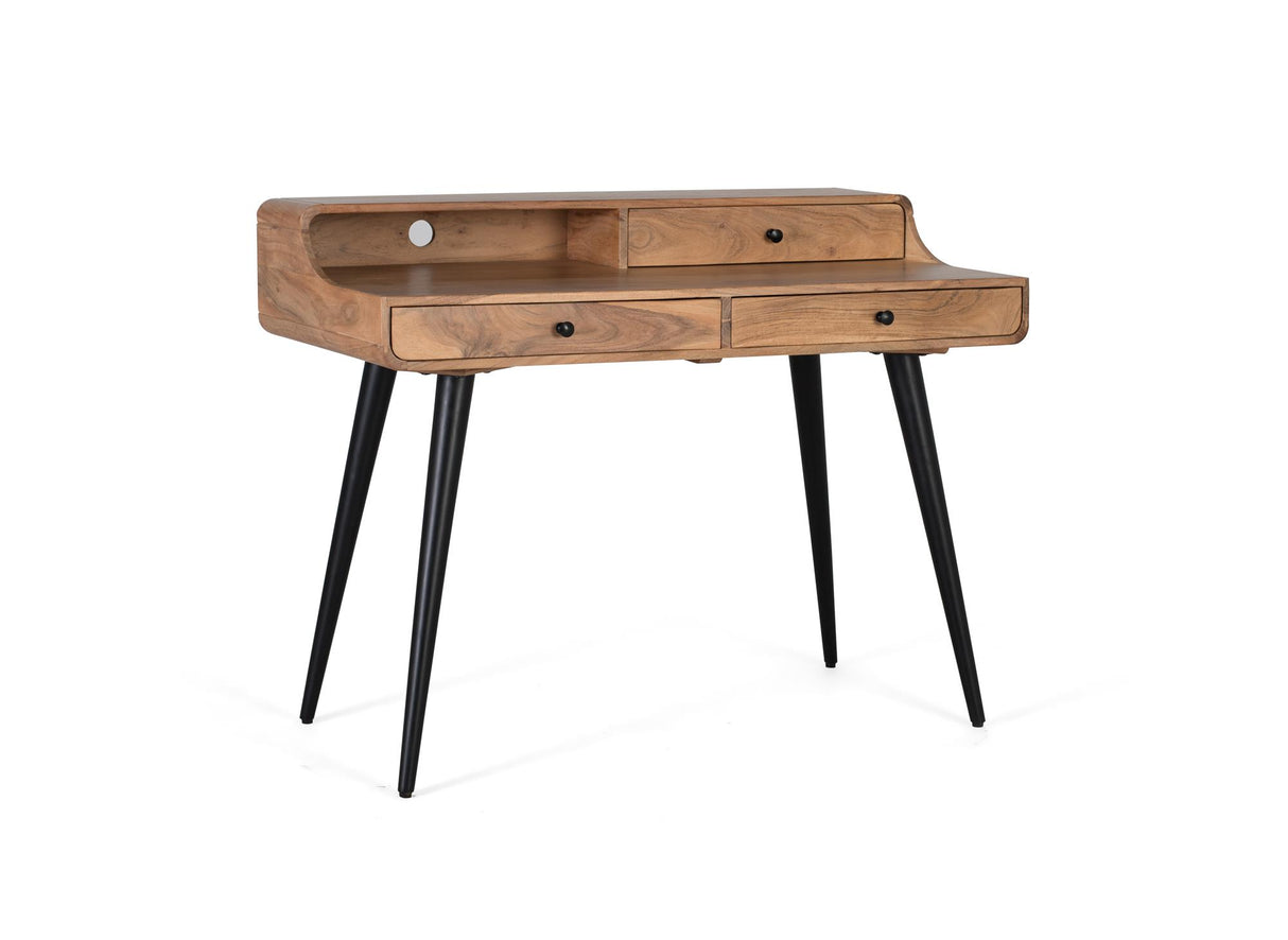 Giner and Colomer - Acacia Wood & Metal Desk With 3 Drawers