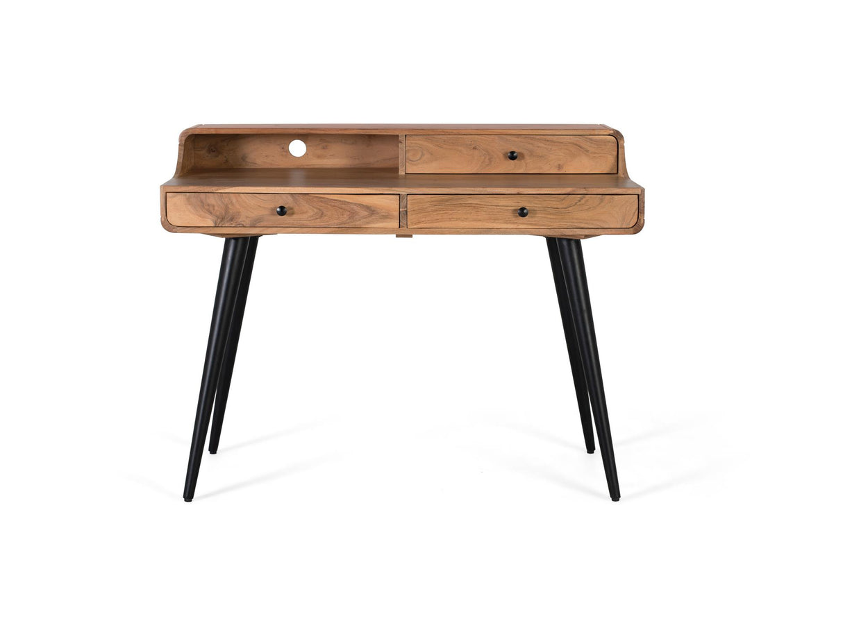 Giner and Colomer - Acacia Wood & Metal Desk With 3 Drawers