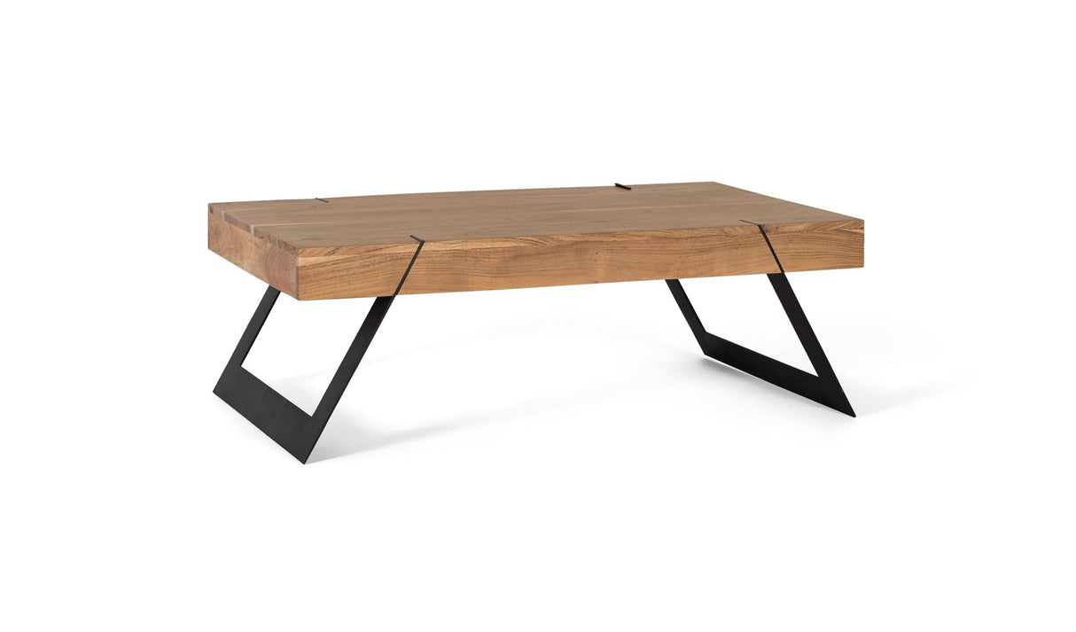 Giner and Colomer - Acacia Wood & Metal Coffee Table In Natural Color