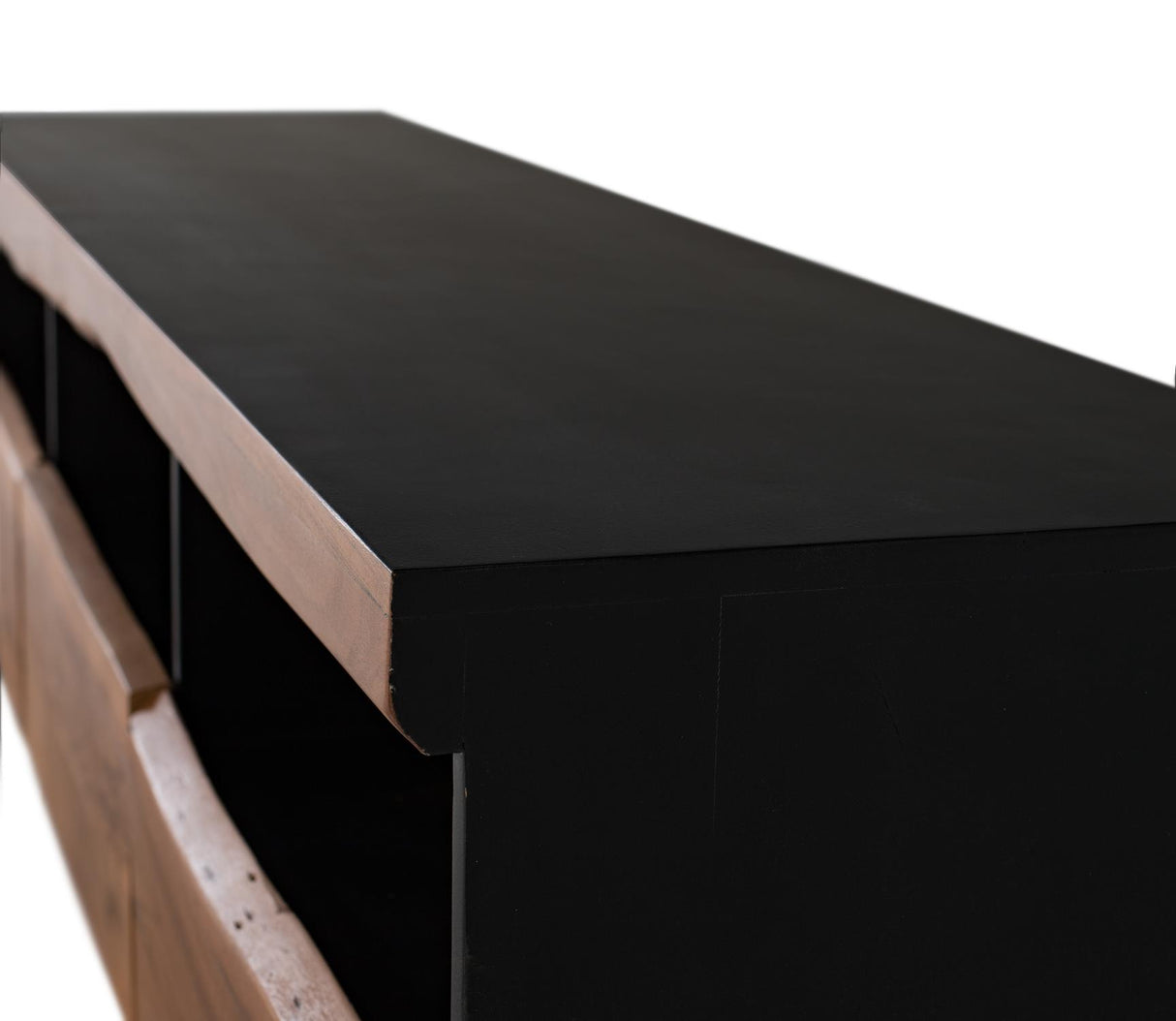 Giner and Colomer - 3-Drawer Acacia Wood TV Cabinet With Interior Lighting