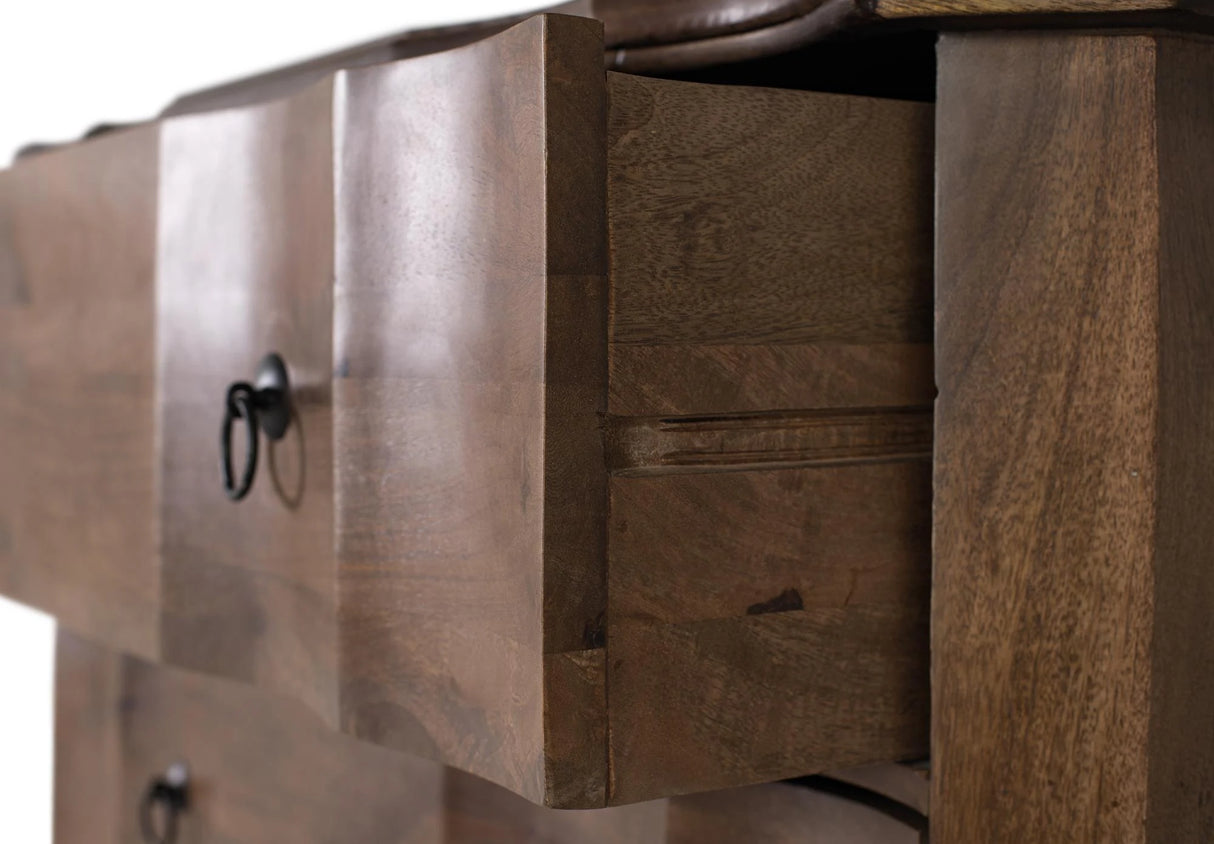 Giner and Colomer - 3-Drawer Mango Wood Chest In Walnut Finish