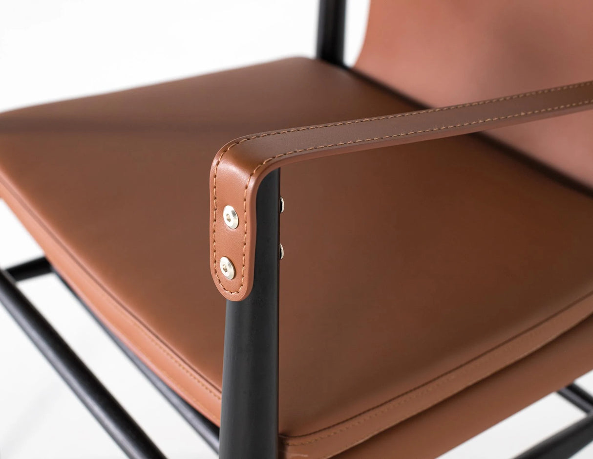 Giner and Colomer - Synthetic Leather & Ash Wood Armchair In Brown