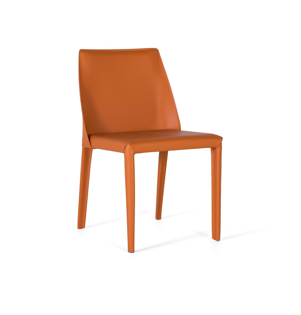 Giner and Colomer - Set Of 2 Orange Synthetic Leather Chairs