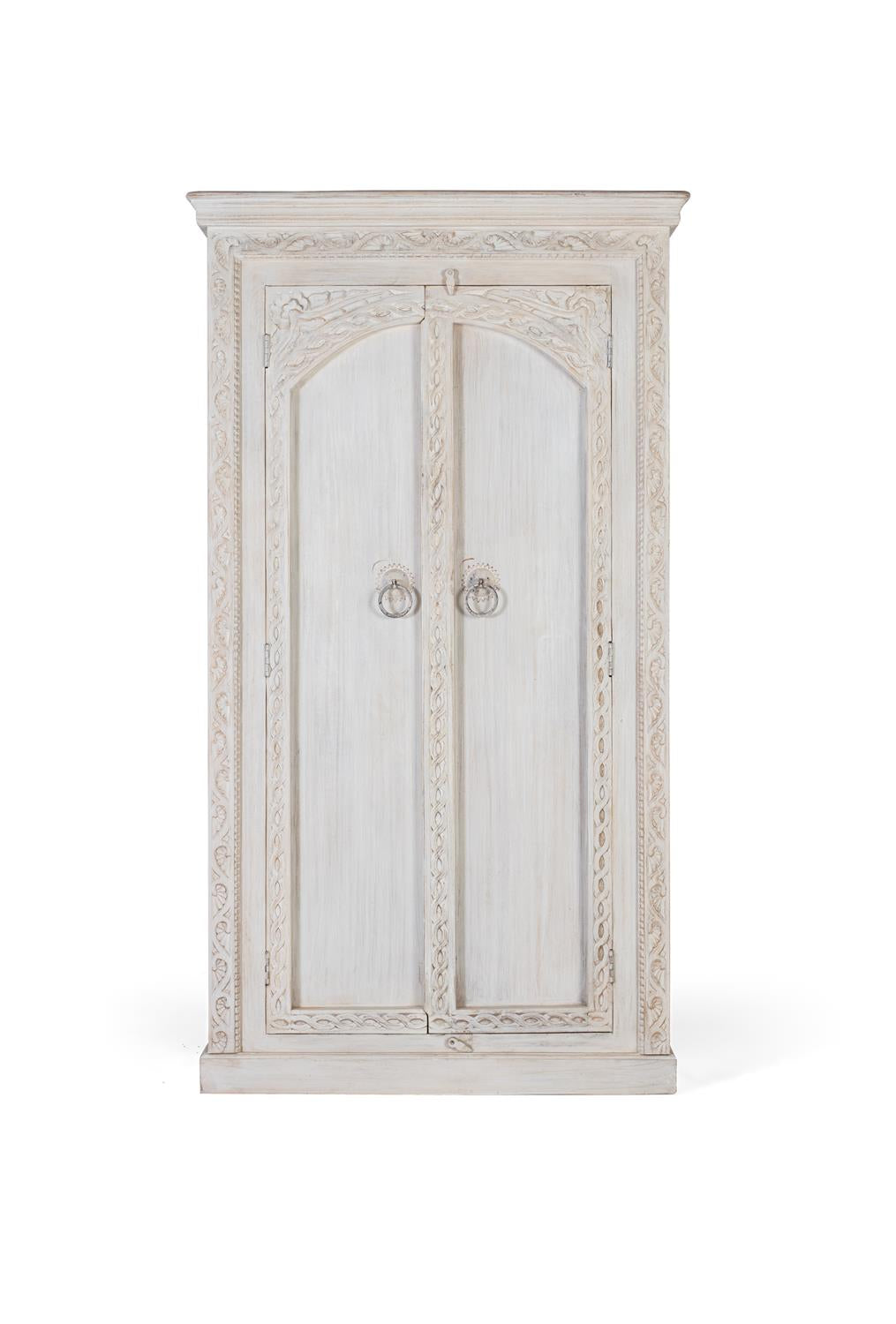 Giner and Colomer - 2-Door Mango Wood Wardrobe In Natural Finish