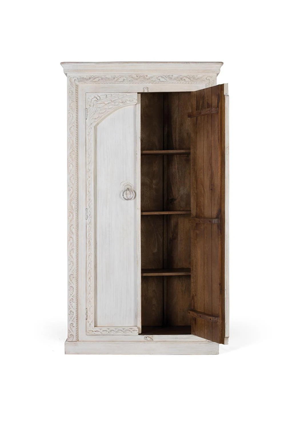 Giner and Colomer - 2-Door Mango Wood Wardrobe In Natural Finish