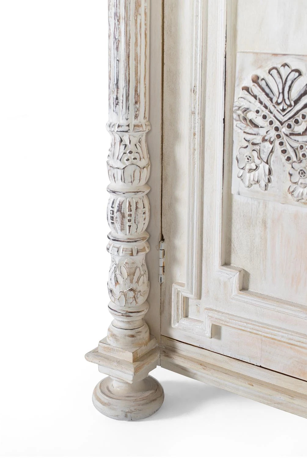 Giner and Colomer - 2-Door Mango Wood Wardrobe (Aged White)