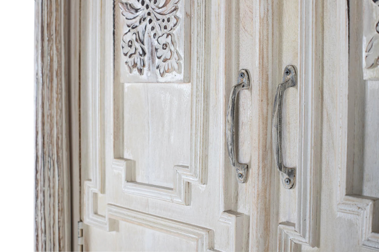 Giner and Colomer - 2-Door Mango Wood Wardrobe (Aged White)