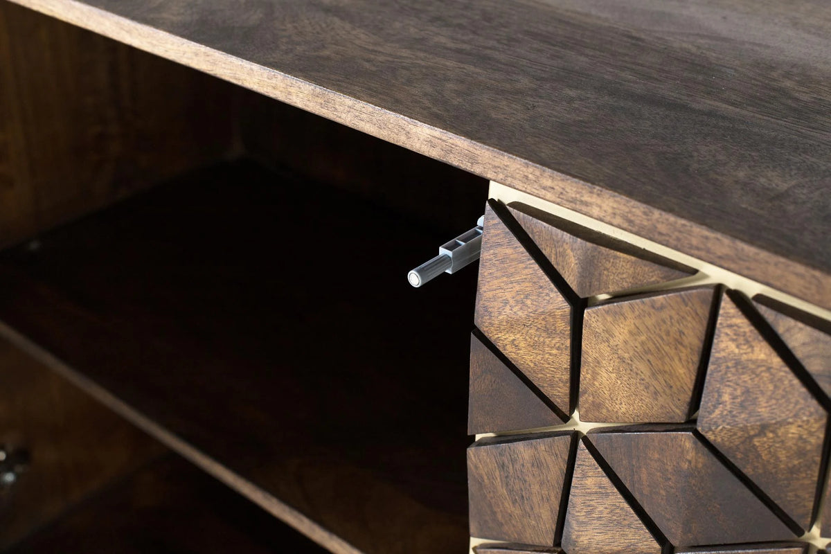 Giner and Colomer - Mango Wood & Metal Base Sideboard With 2 Doors & 3 Drawers