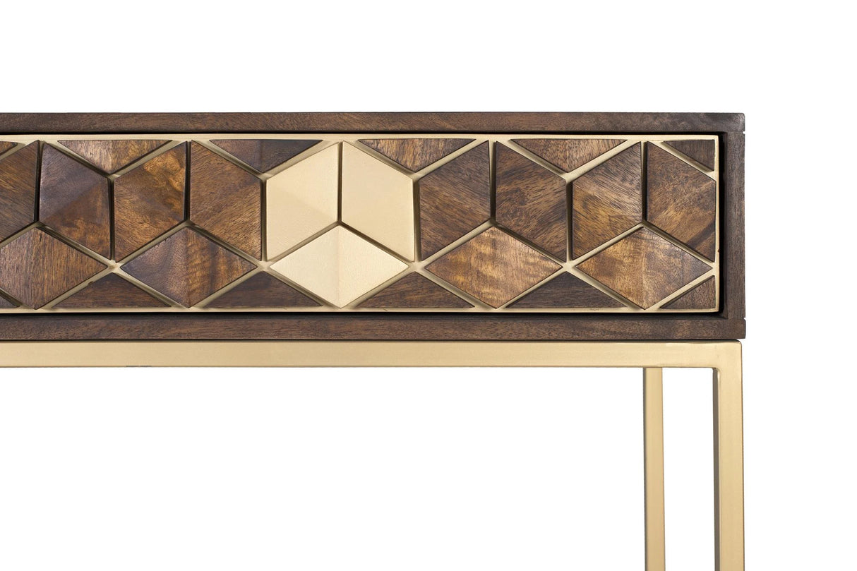 Giner and Colomer - Mango Wood & Metal Console With 2 Drawers