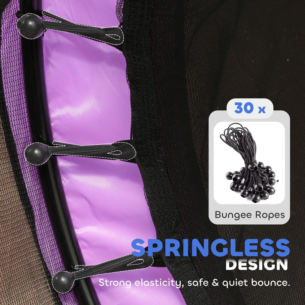 AIYAPLAY 4.6ft Toddler Trampoline w/ Safety Enclosure Net, for Indoor Outdoor Use, Ages 3-6 Years, Purple