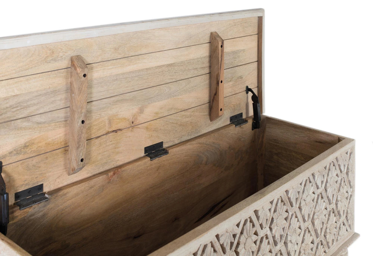 Giner and Colomer - Mango Wood Chest With Top Opening & Spacious Interior