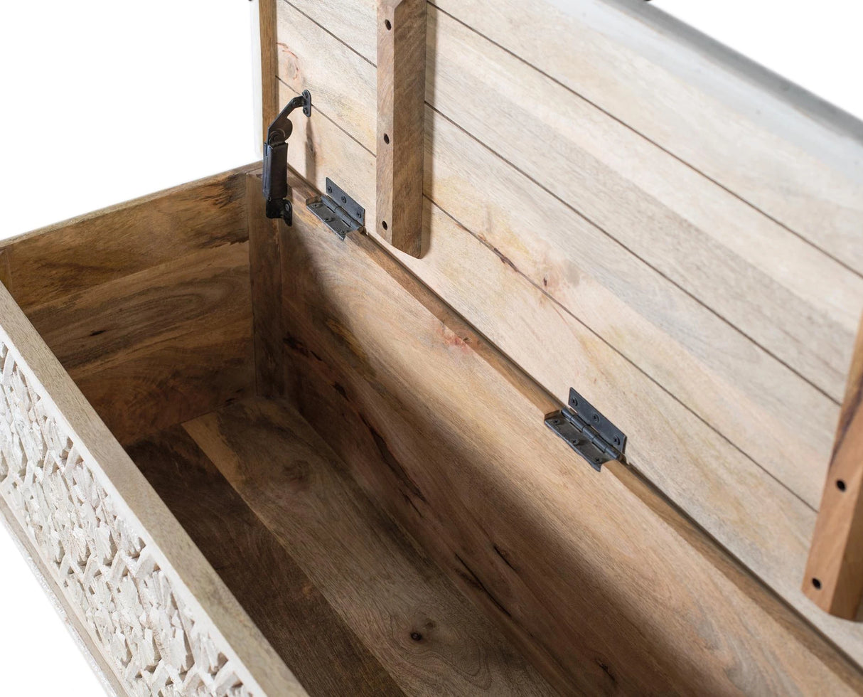 Giner and Colomer - Mango Wood Chest With Top Opening & Spacious Interior