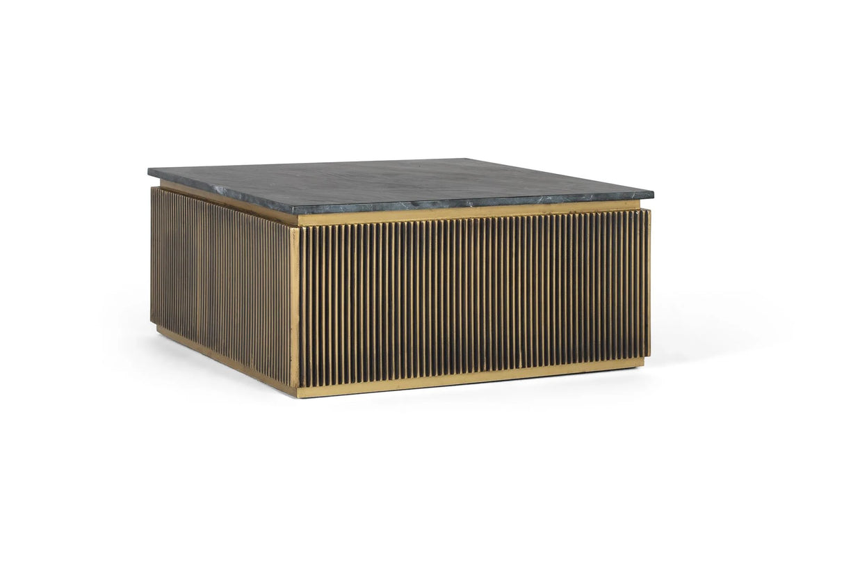 Giner and Colomer - Mango Wood & Marble Coffee Table, Bronze Finish