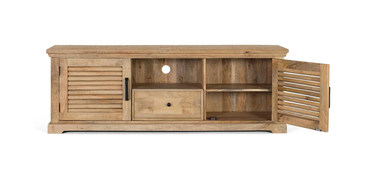 Giner and Colomer - Solid Mango Wood TV Cabinet (2 Doors, 1 Drawer)