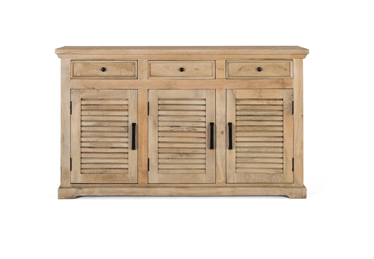 Giner and Colomer - 3-Door, 3-Drawer Solid Mango Wood Wardrobe