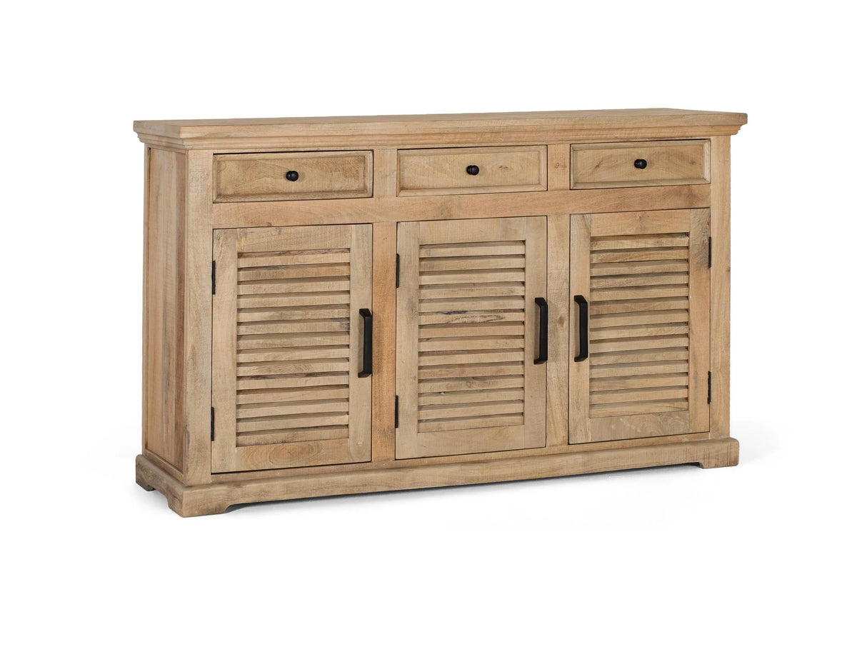 Giner and Colomer - 3-Door, 3-Drawer Solid Mango Wood Wardrobe