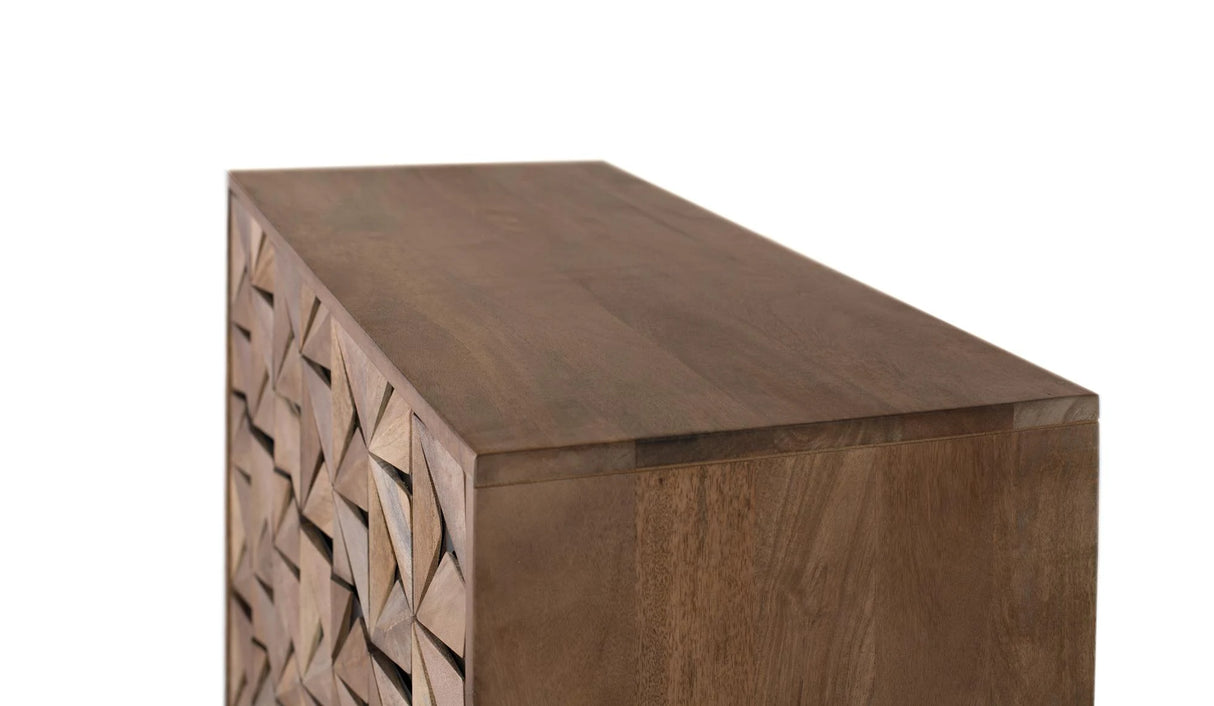 Giner and Colomer - 3-Drawer Mango Wood & Metal Chest