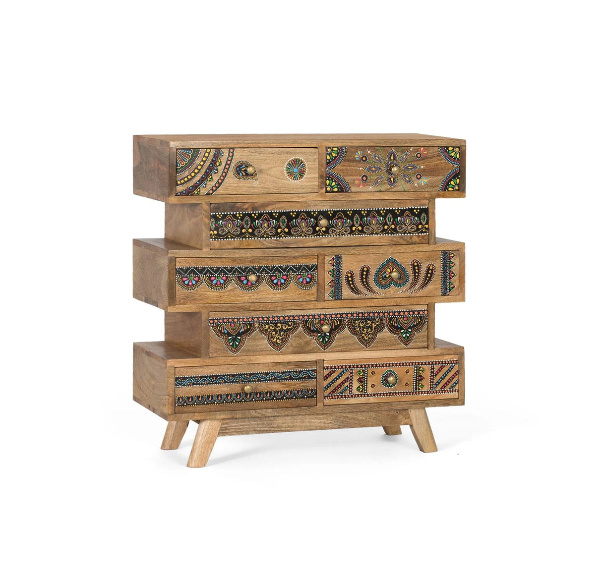 Giner and Colomer - Hand-Painted 8-Drawer Mango Wood Chest Of Drawers